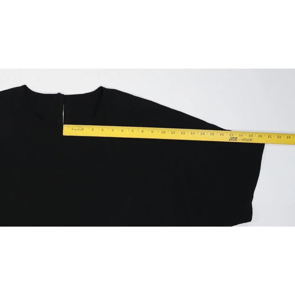 Tilley Silk Blouse Womens Plus 3XL Black Round Neck Dolman Sleeve Microfiber - Picture 4 of 10